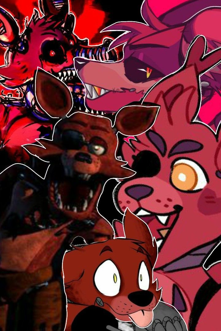 Foxy Collage Wallpaper In Fnaf