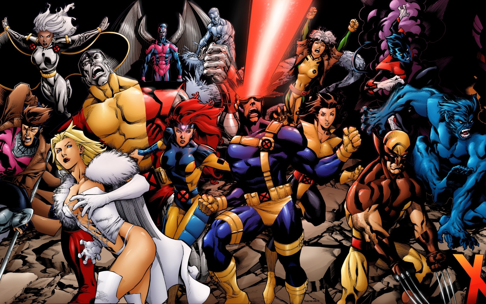 Men Wallpaper Mago Cyclops Gambit Wolverine Jean Grey