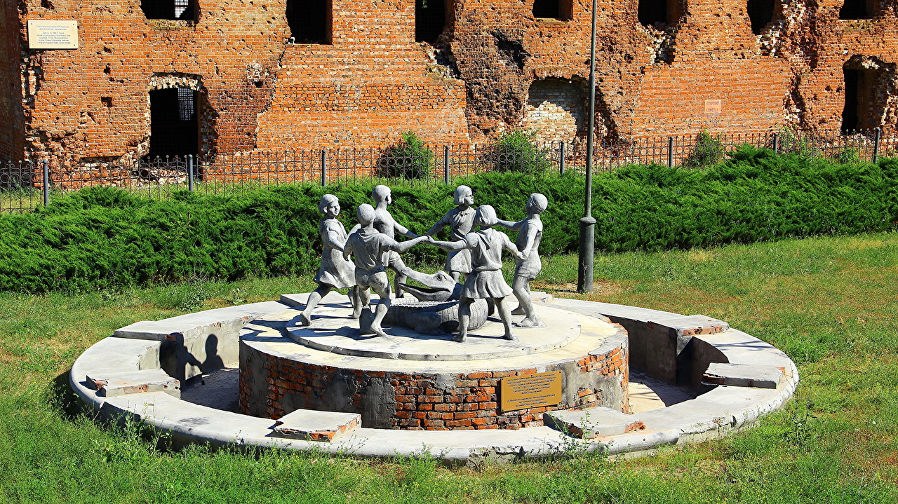 Desktop Wallpaper Volgograd Monuments Fountains Cities