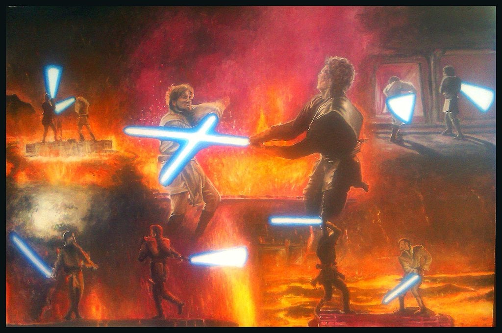 Anakin vs Obi wan canvas by Galbatore