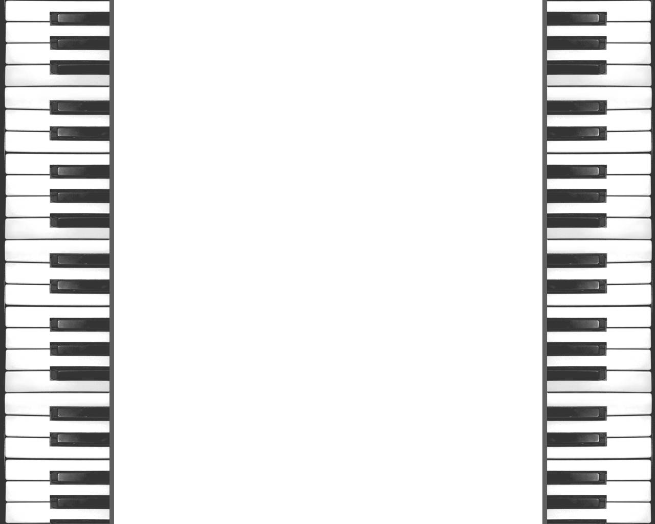 White Background With Upper And Lower Borders Colorful Piano Keys