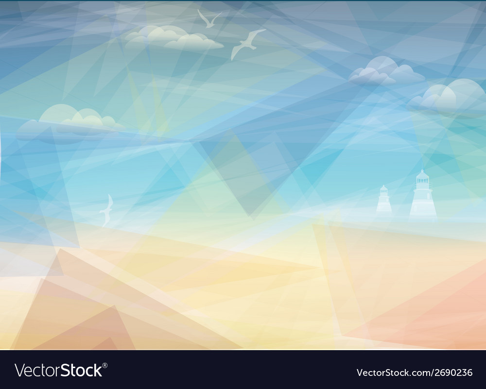 Beautiful Seaside Poster Background Vector Image