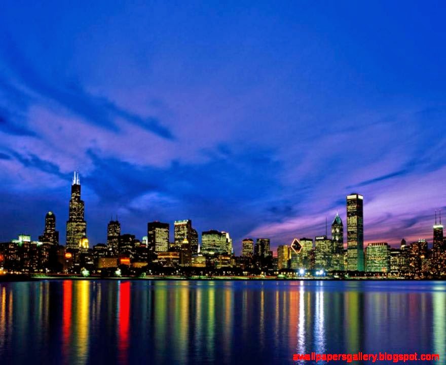 Chicago Sunset Skyline Photography Wallpaper Wallpapers Gallery 880x721