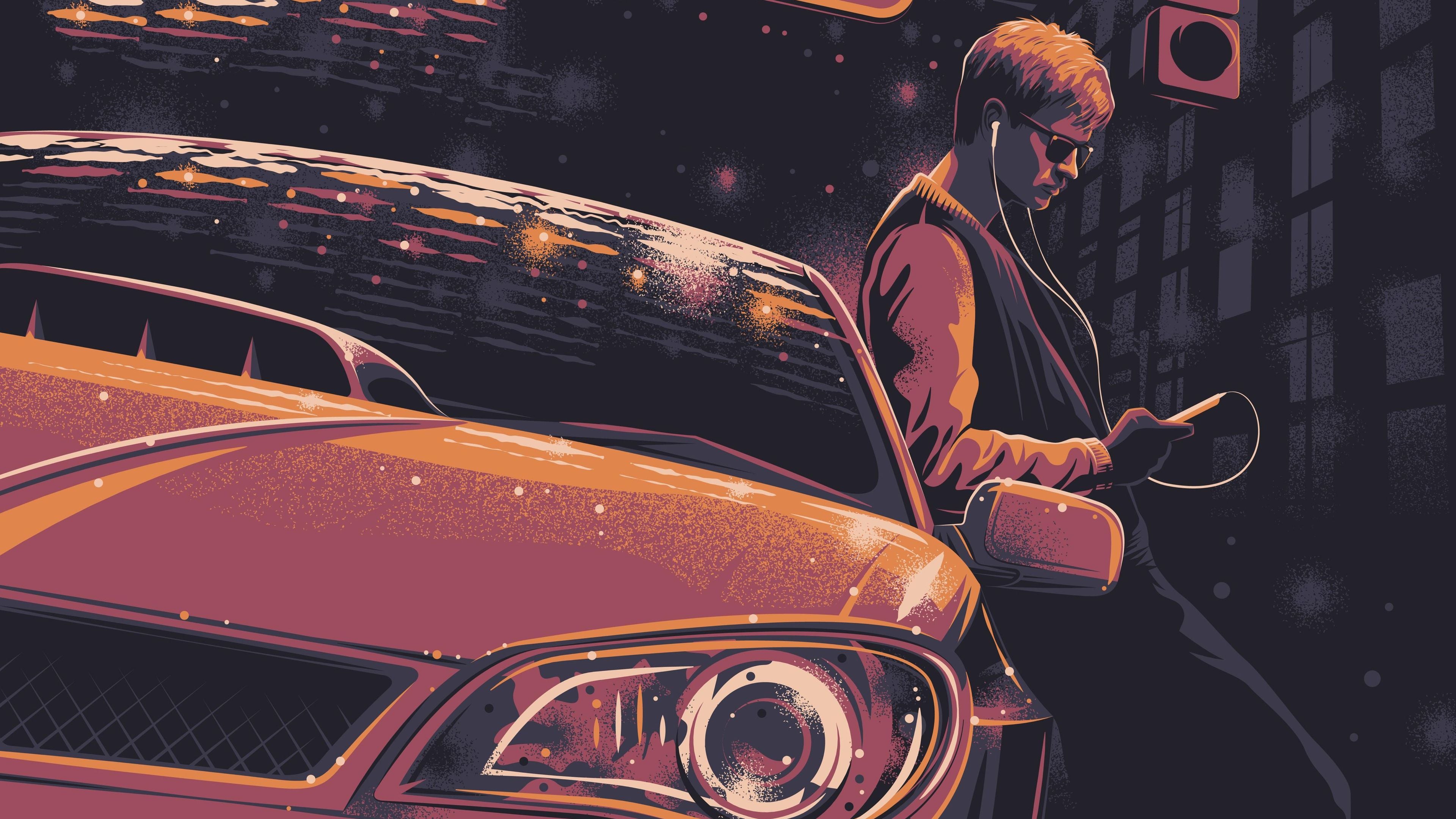 Wallpaper 4k Baby Driver Art Movies