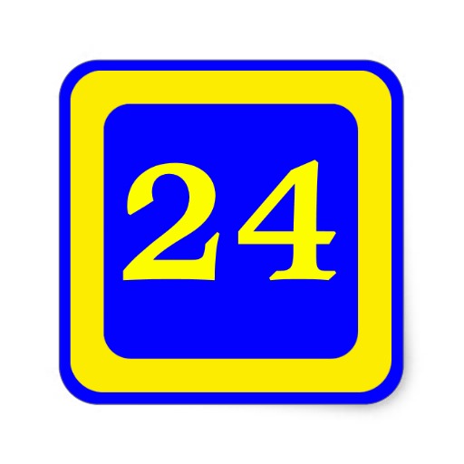 Number Blue Background Yellow Frame Sticker