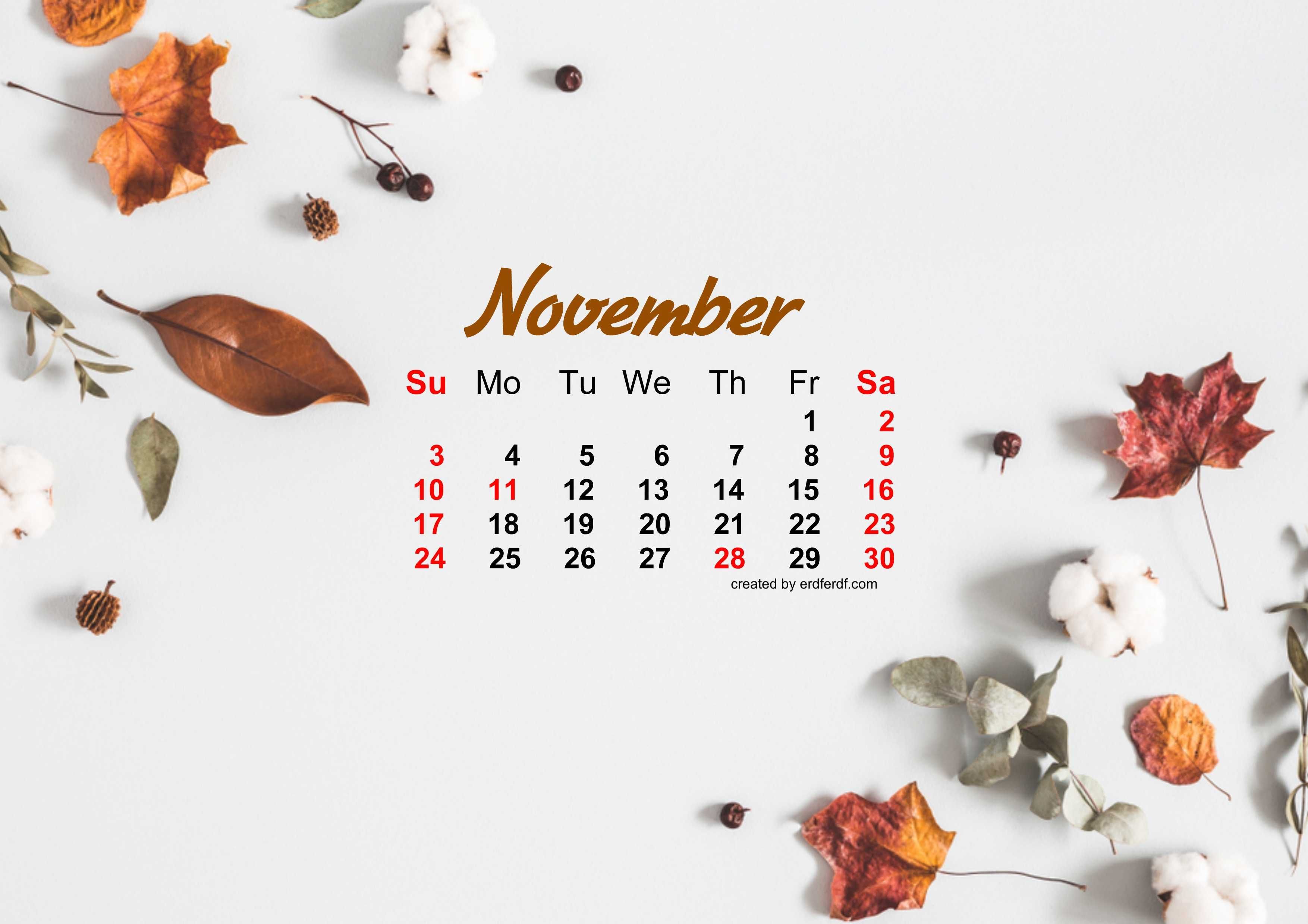 November Calendar Wallpaper Autum In