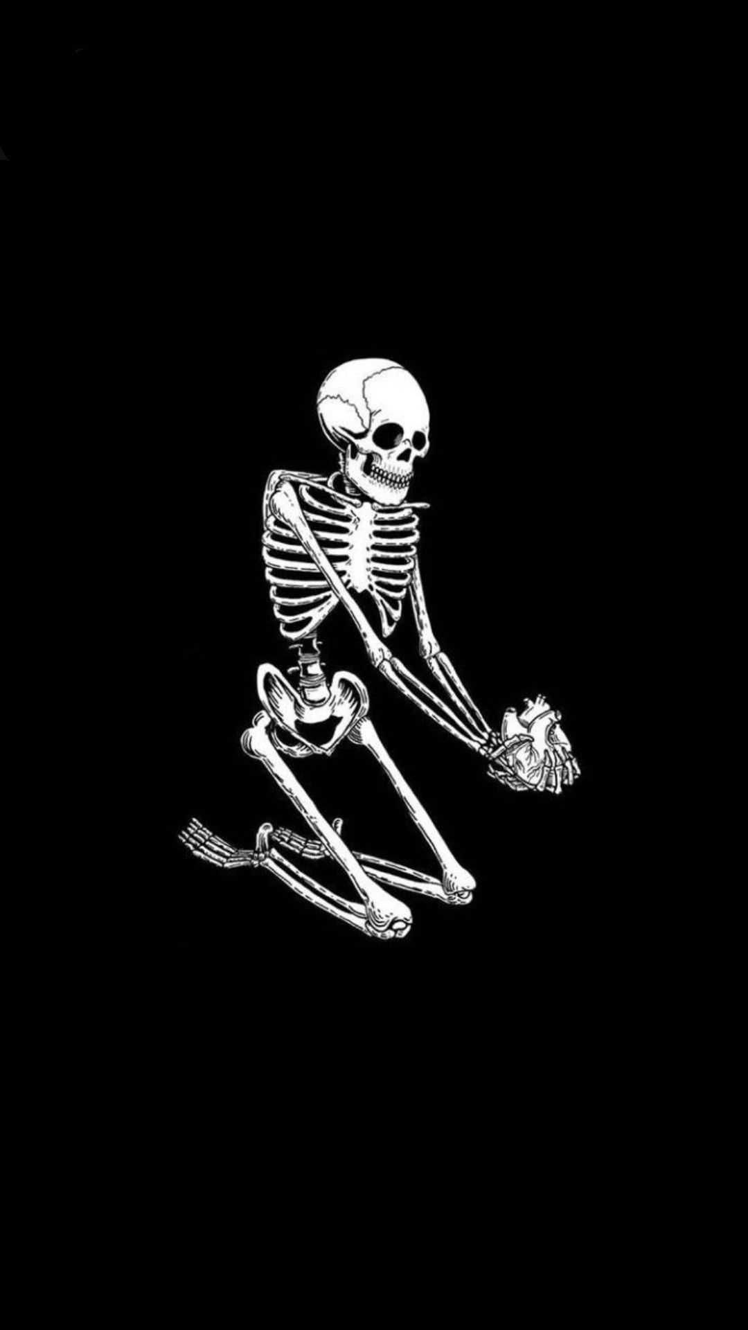 Black Aesthetic Skeleton Wallpaper Terbaru HD