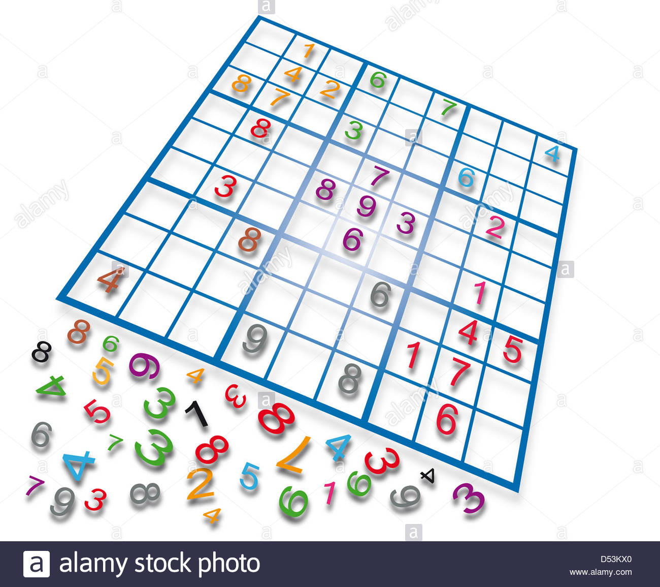 Game Of Sudoku On White Background Stock Photo