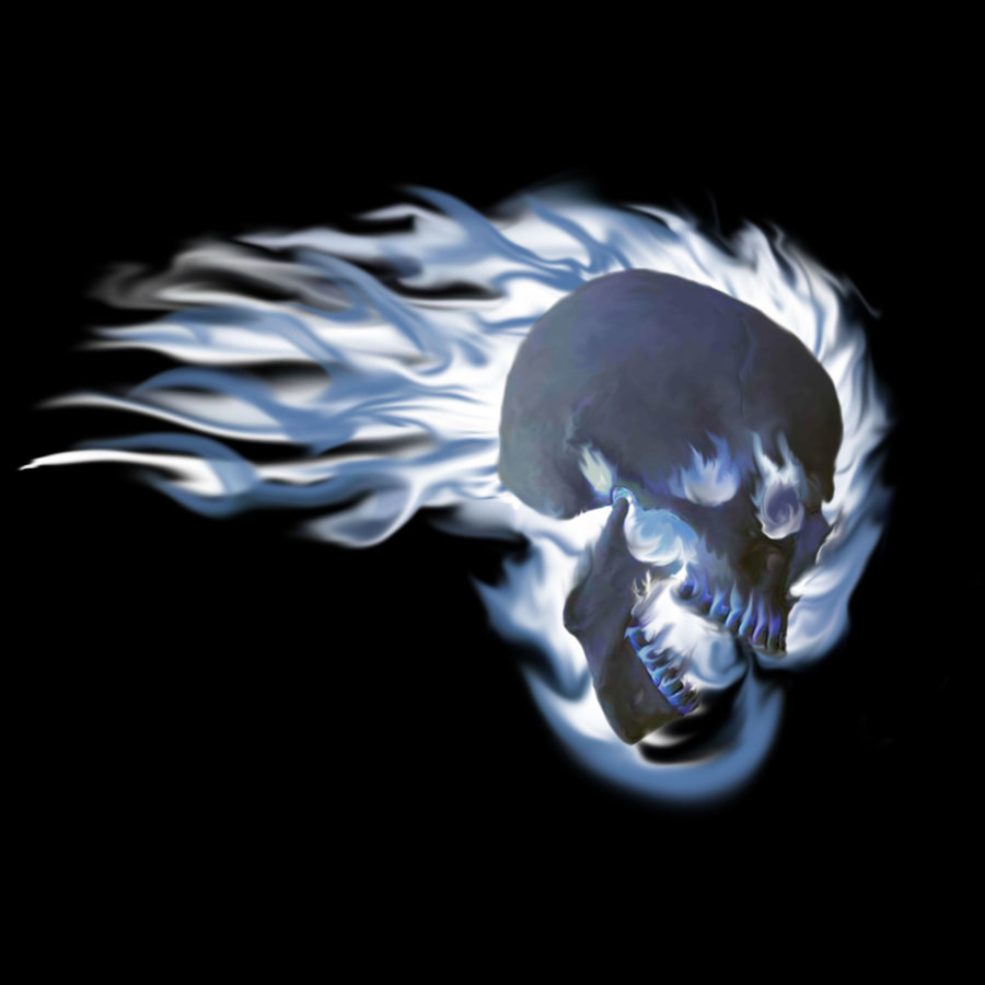 Better Blue Flaming Skull By Dreylor