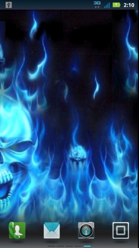 Bigger Blue Fire Skull Live Wallpaper For Android Screenshot