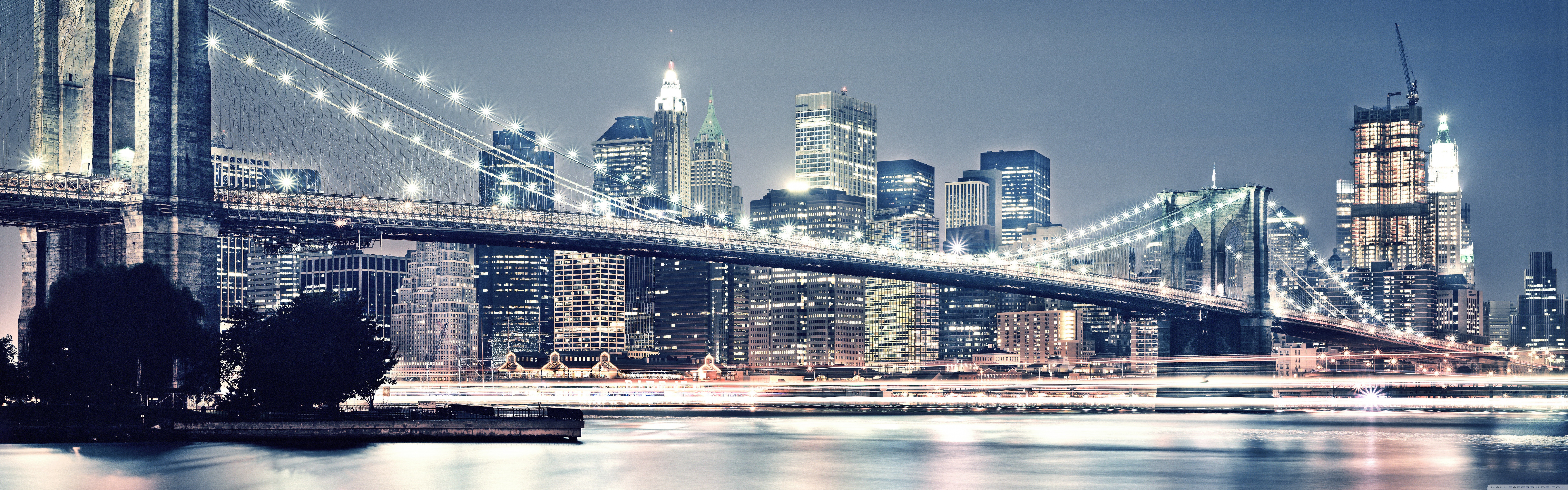 Brooklyn Bridge At Night Ultra HD Desktop Background Wallpaper For