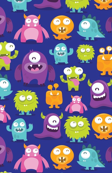 Happy Silly Cute Monsters Art Print By Totallyjamie