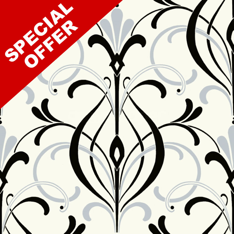 Debona Art Deco White Black Wallpaper