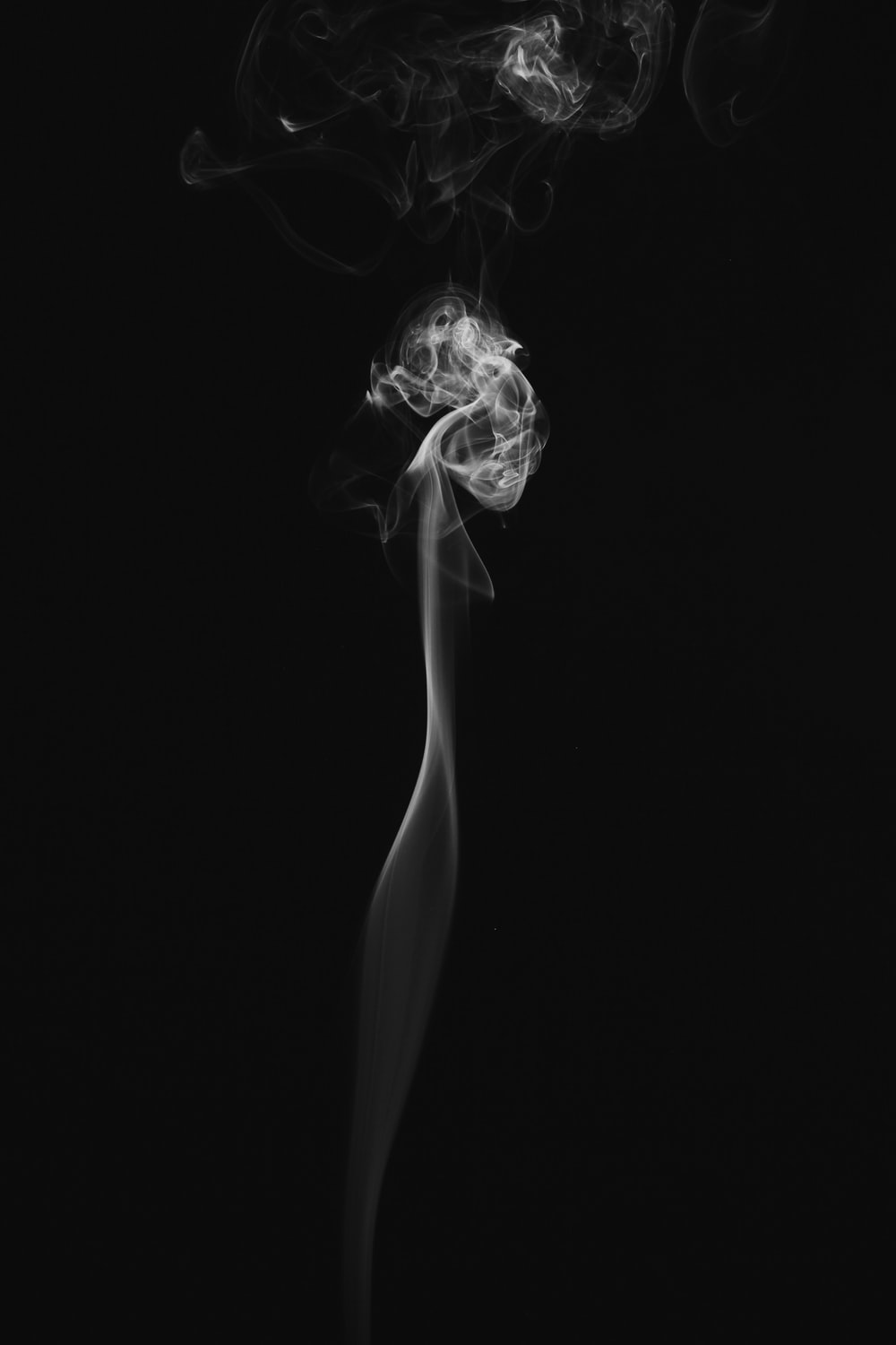 White Smoke With Black Background Photo And