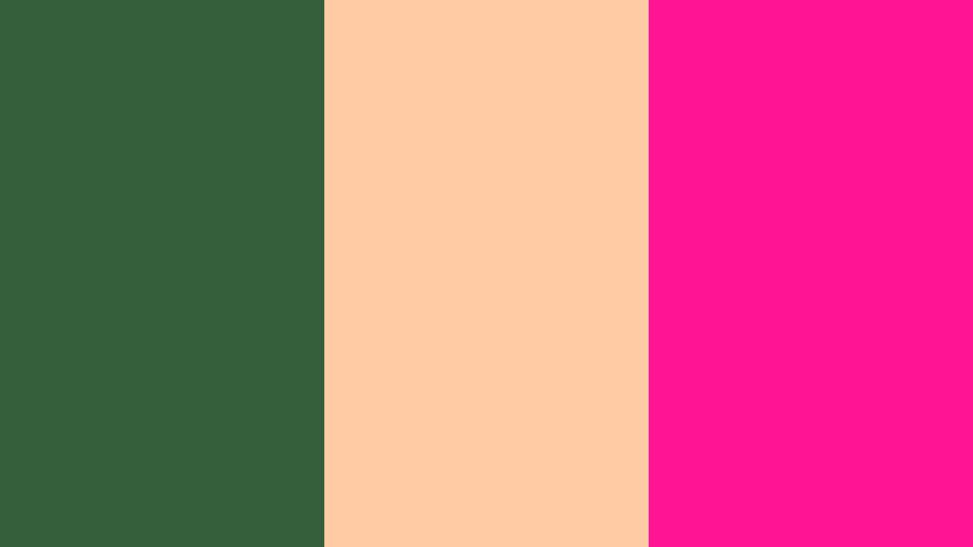 Deep Moss Green Peach And Pink Three Color Background