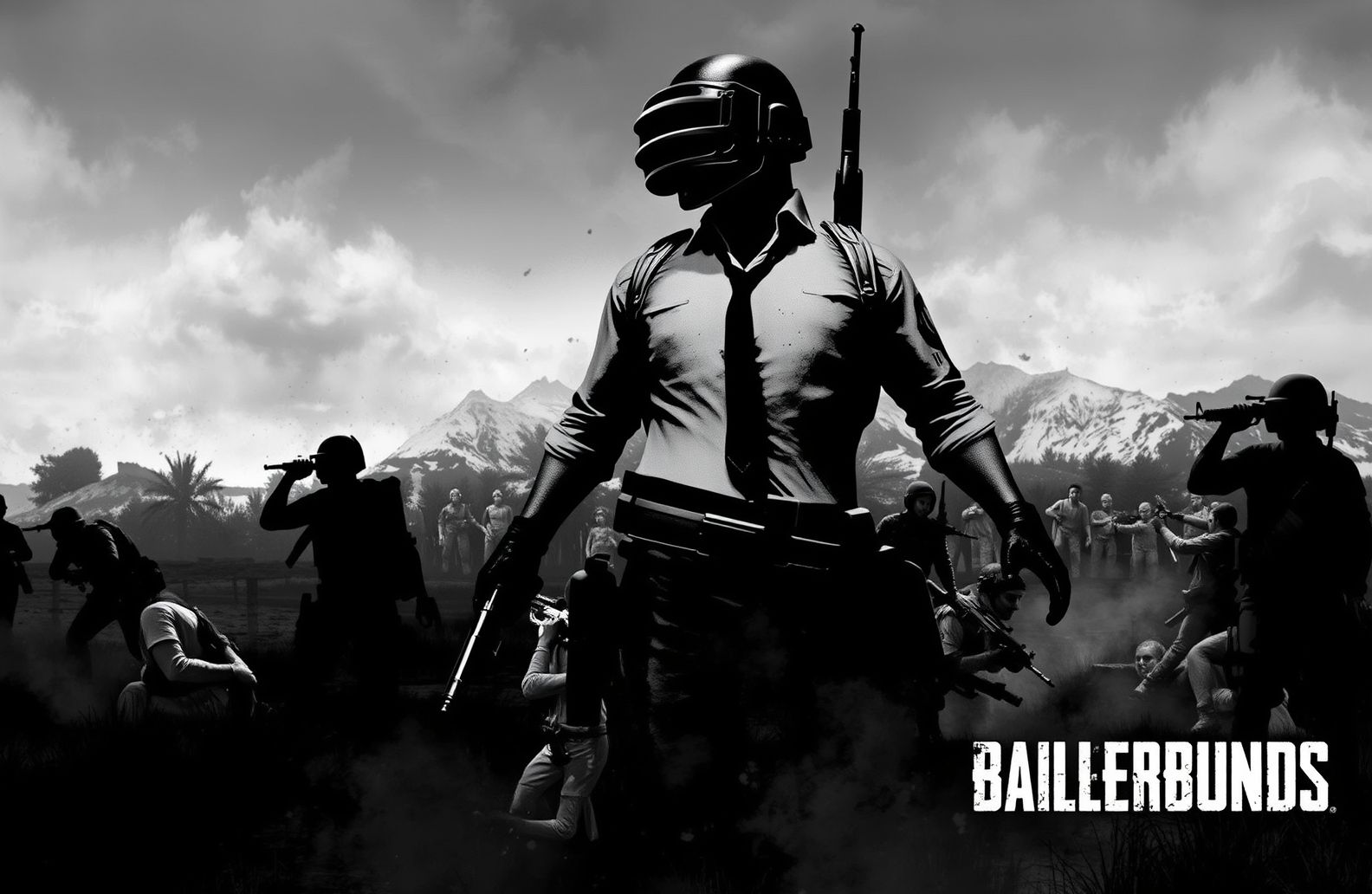 Black And White Pubg Wallpaper