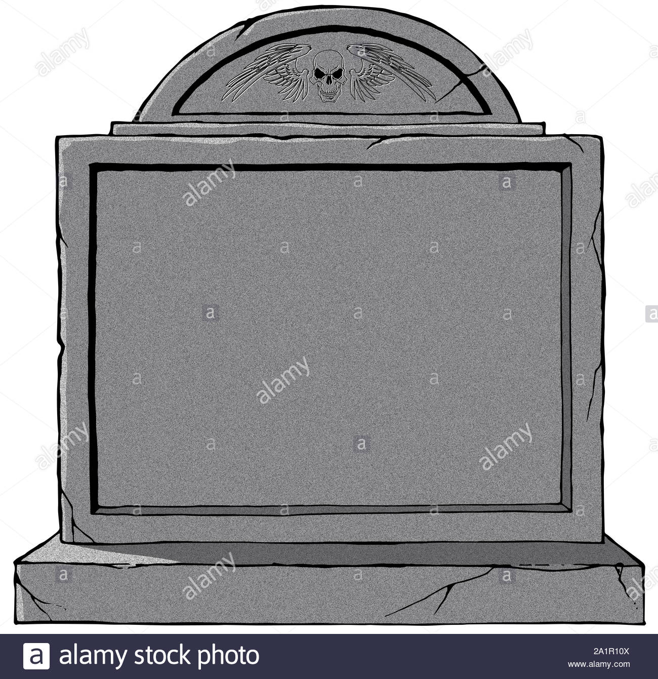 Old Gothic Grave Blank Stone Tombstone Illustration White