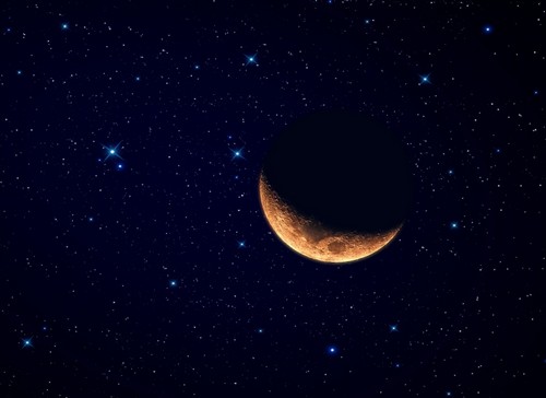 Crescent Moon And Stars Wallpaper Waning Photo