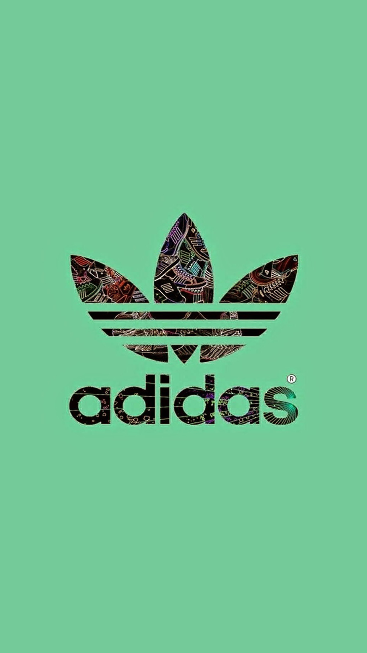 Wallpaper HD iPhone Adidas logo green background   Free