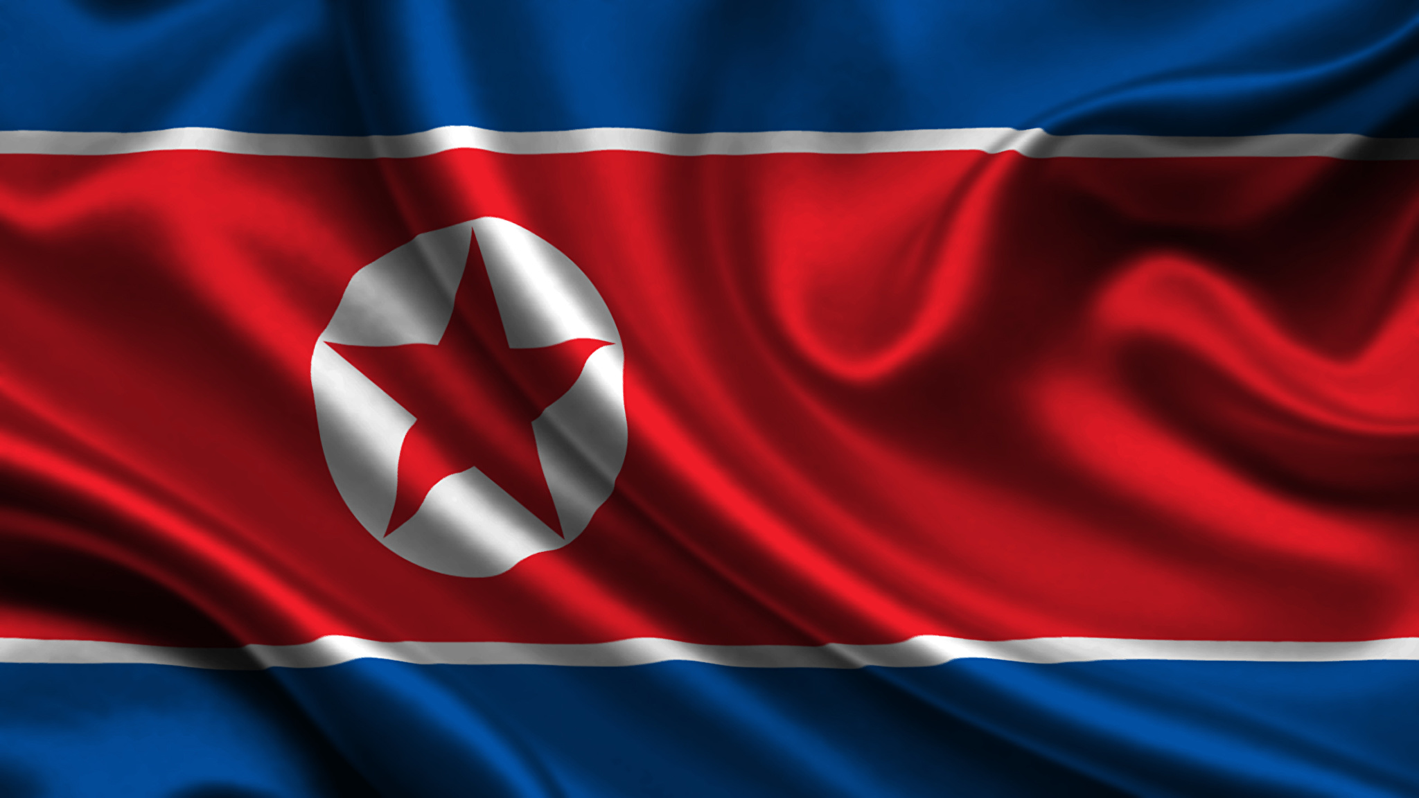 Picture North Korea Flag Stripes 2048x1152