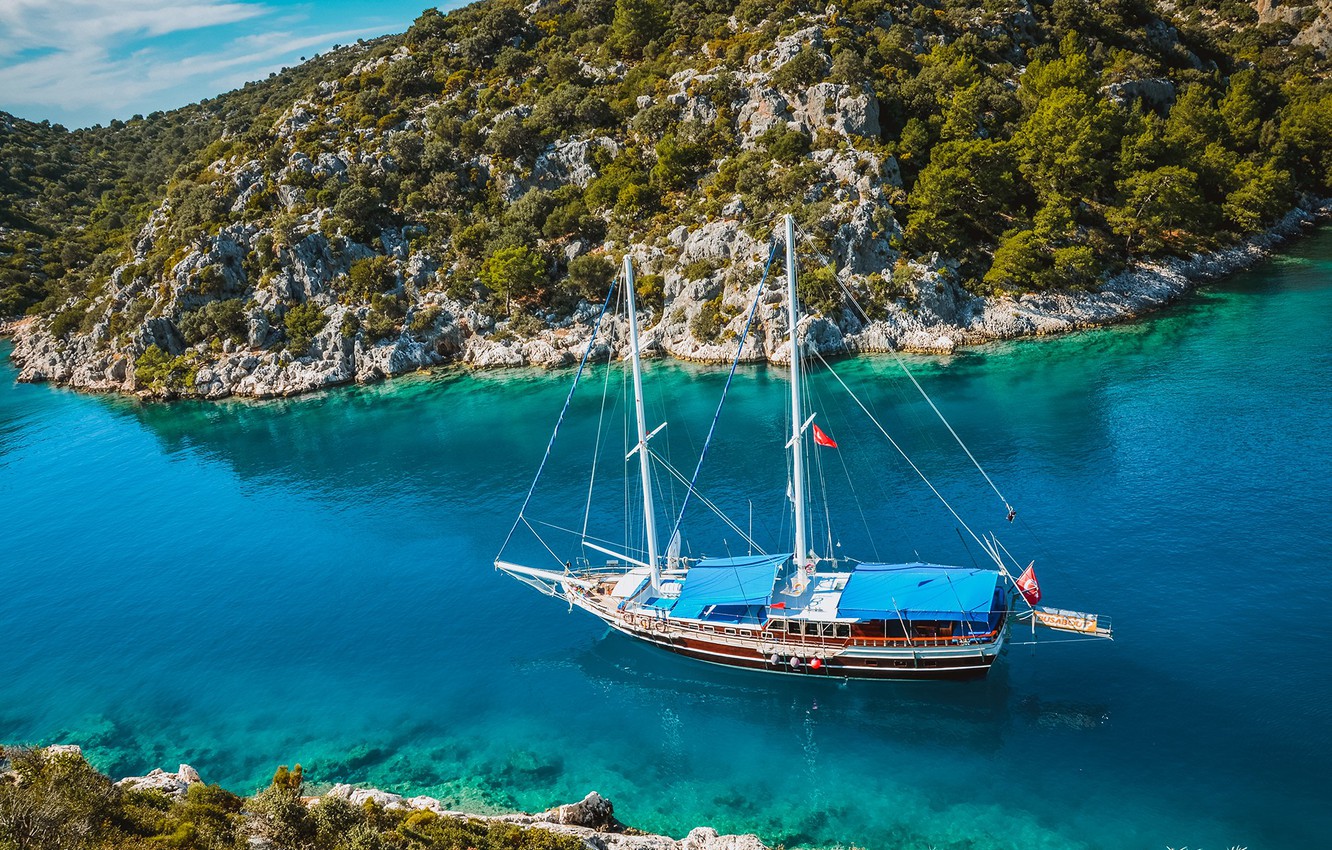 Wallpaper Sea Ship Sailboat Turkey Fethiye Image For Desktop