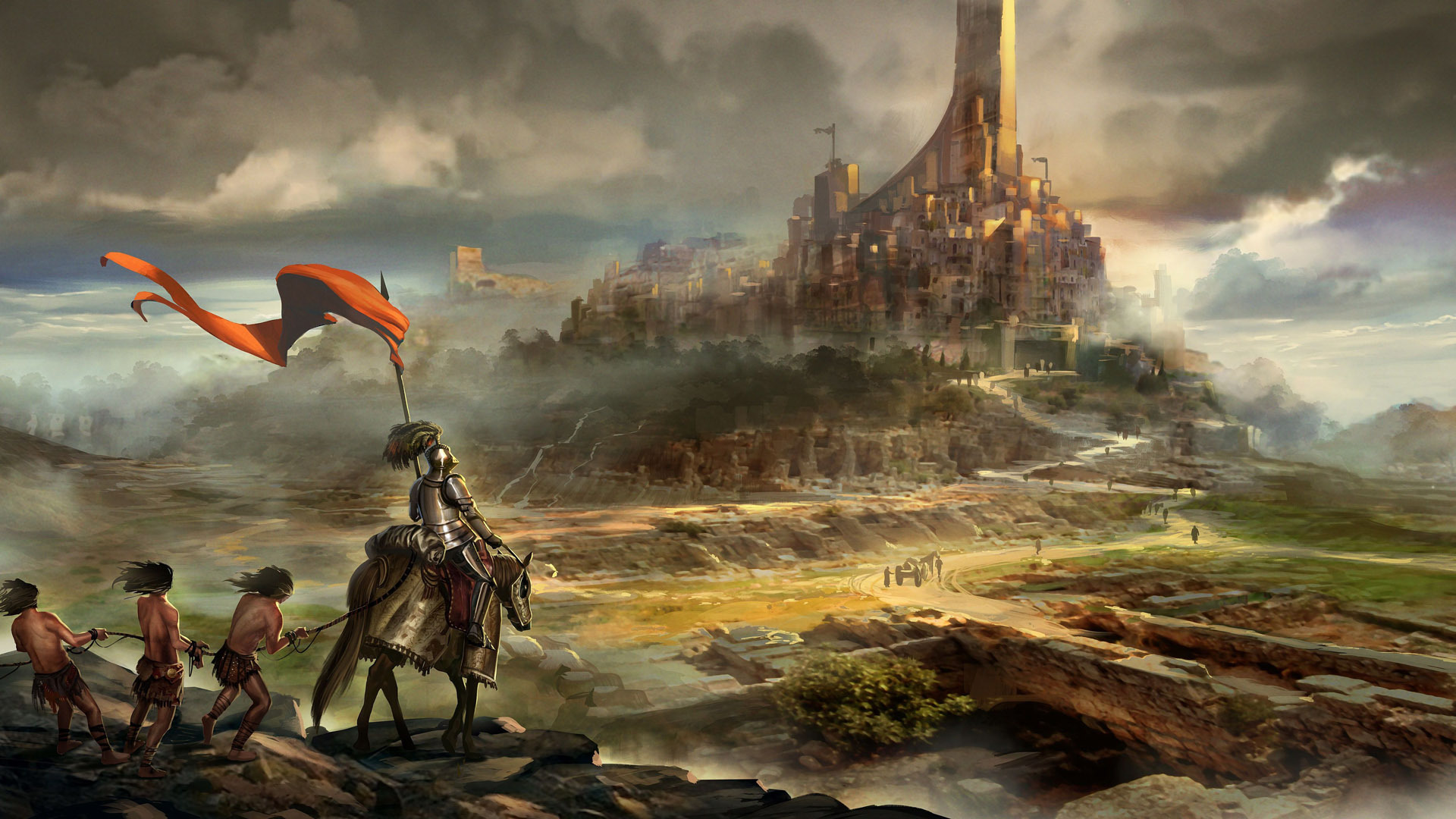 Medieval knight returning victorious wallpaper 19622