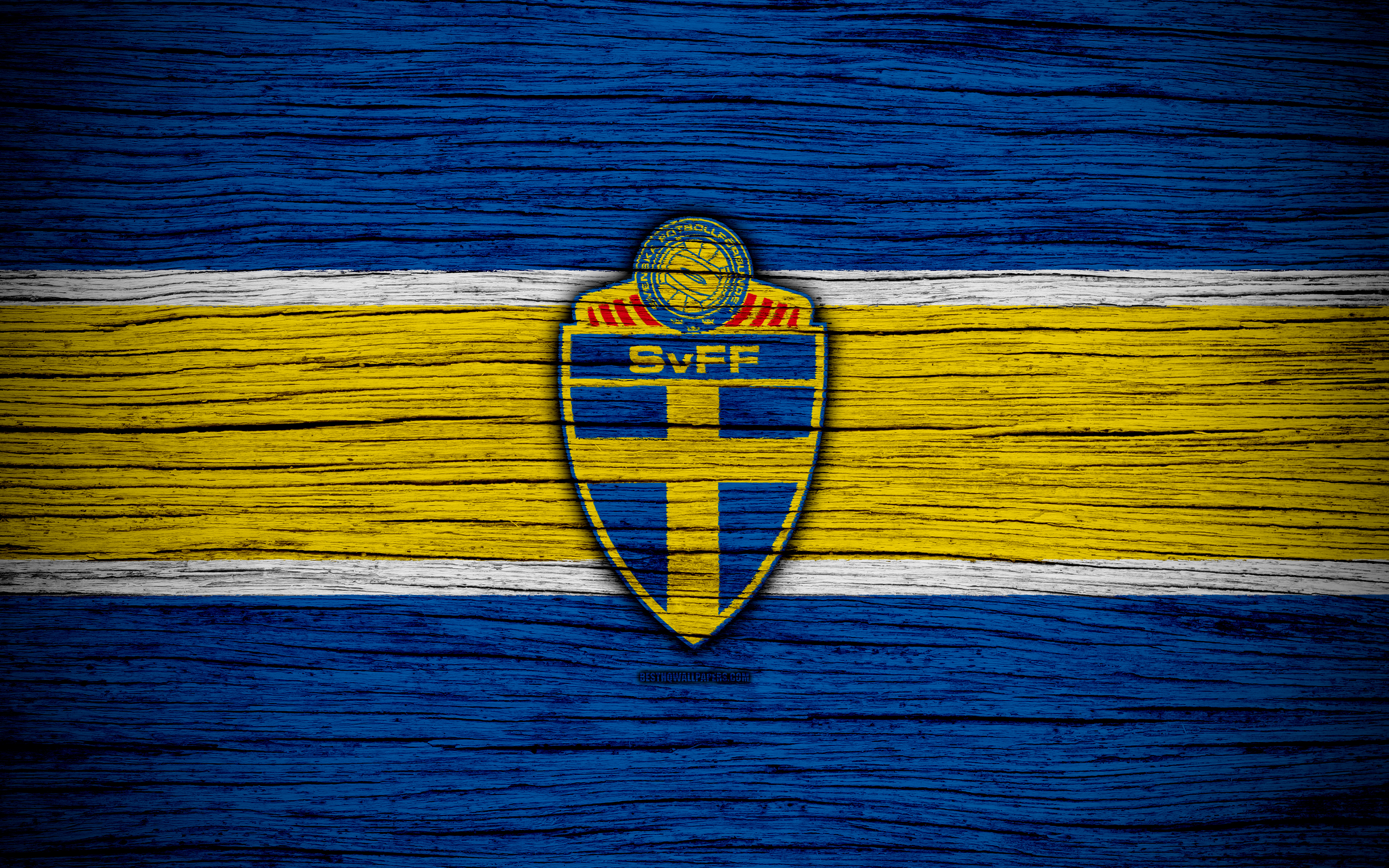 Wallpaper 4k Sweden National Football Team Logo Uefa
