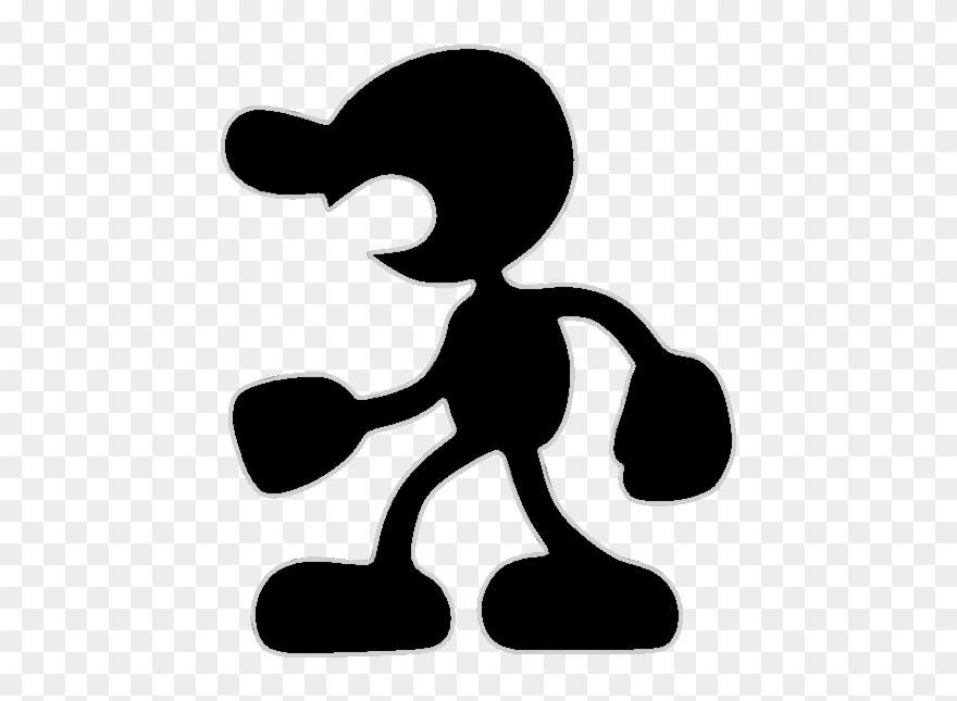 Mr Game And Watch Png Svg Black White Super Smash Bros