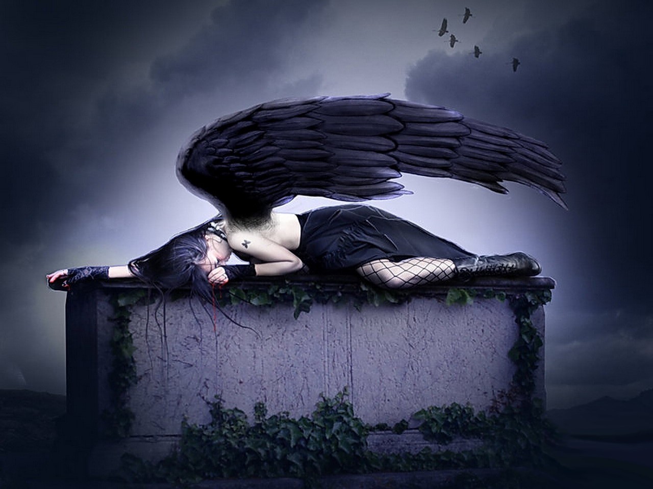 Sleeping Dark Angel Wallpaper And Background