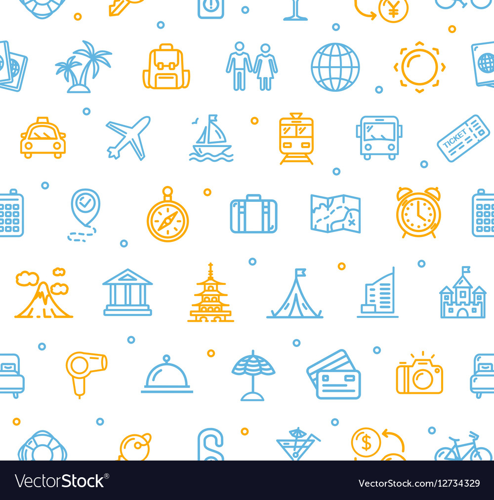 Travel And Tourism Background Pattern Royalty Vector