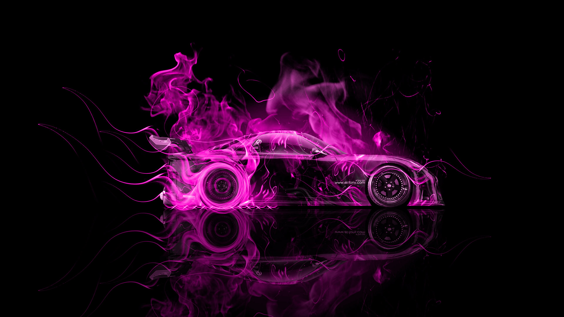 Mazda Rx7 Veilside Jdm Side Fire Abstract Car El Tony