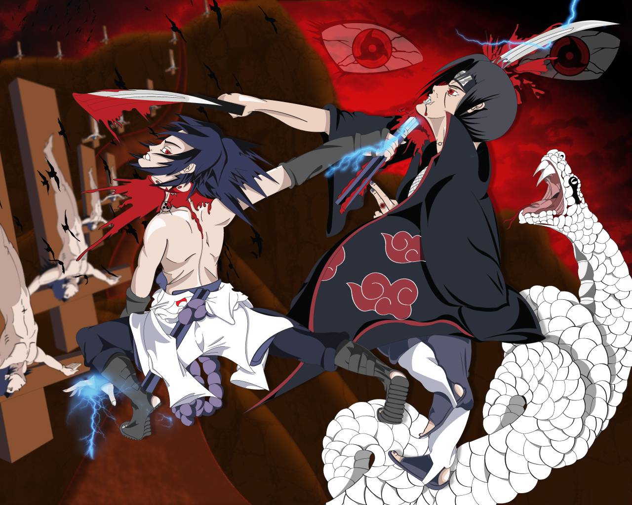 Itachi Vs Sasuke Naruto Wallpaper
