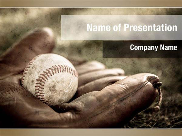 Glove Powerpoint Templates Baseball And Background