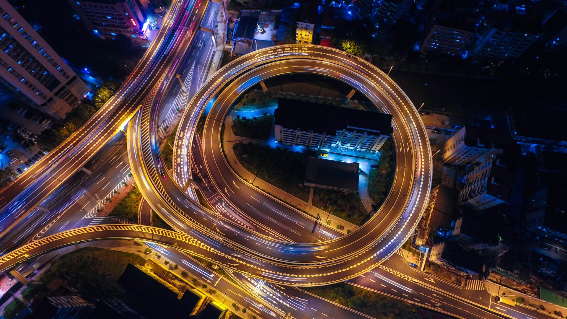 Desktop Wallpaper Canton Bridge Night Lights Road City