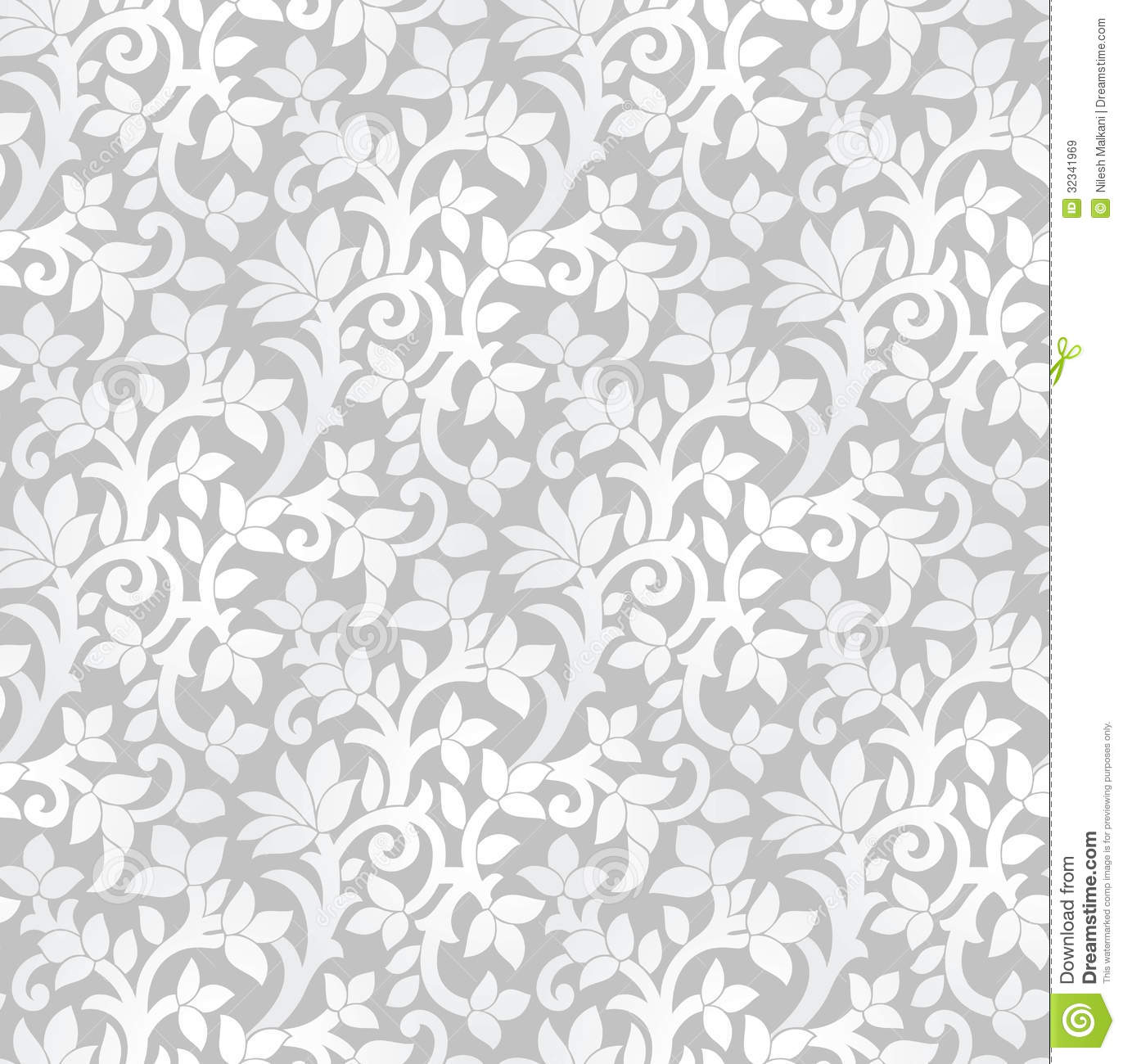 Silver Floral Wallpaper