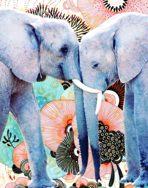 Trippy Cute Pattern Elephants Steeping Beauty