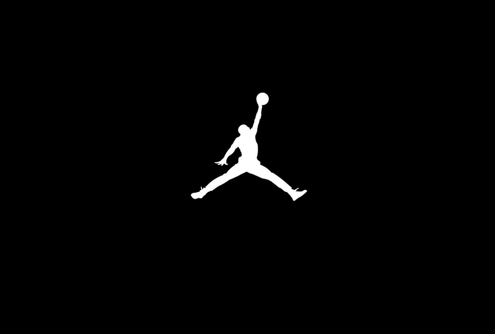 Michael Jordan's iconic Jumpman logo on a black background