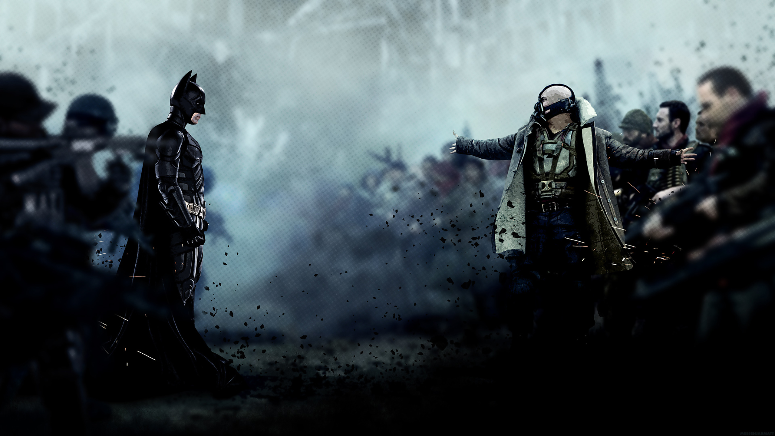Wallpaper Bane Vs Batman The Dark Knight Rises Cinema