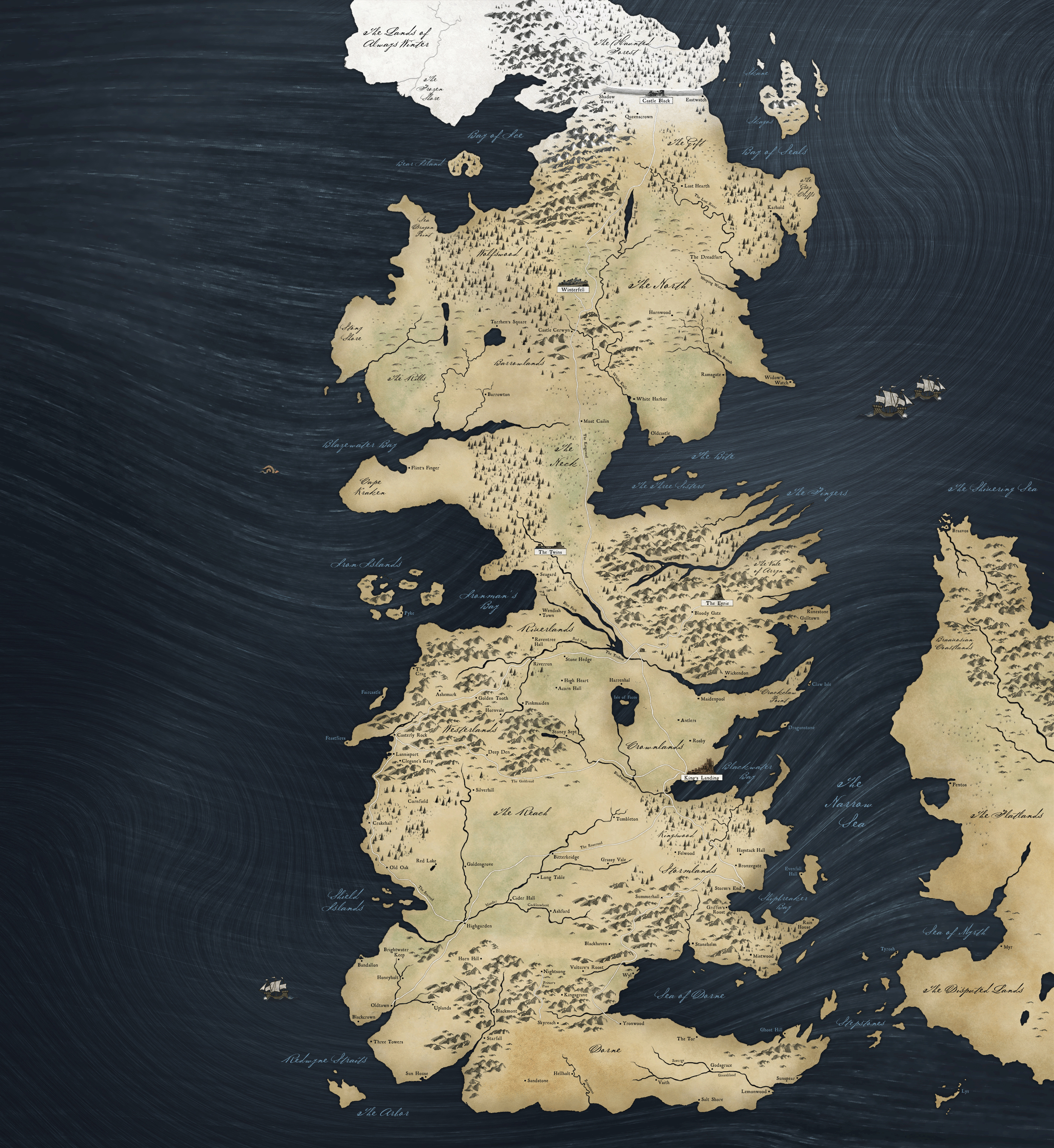 Game Of Thrones High Res Map Movie Wallpaper