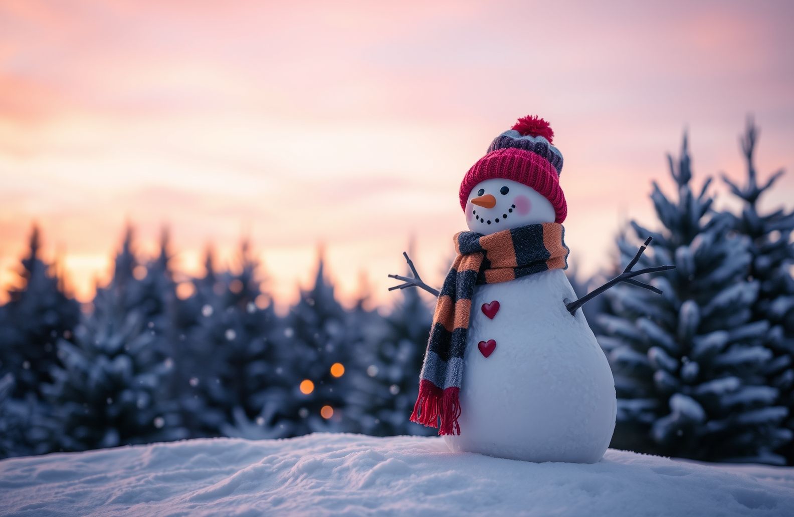 Winter Snowman Wallpaper