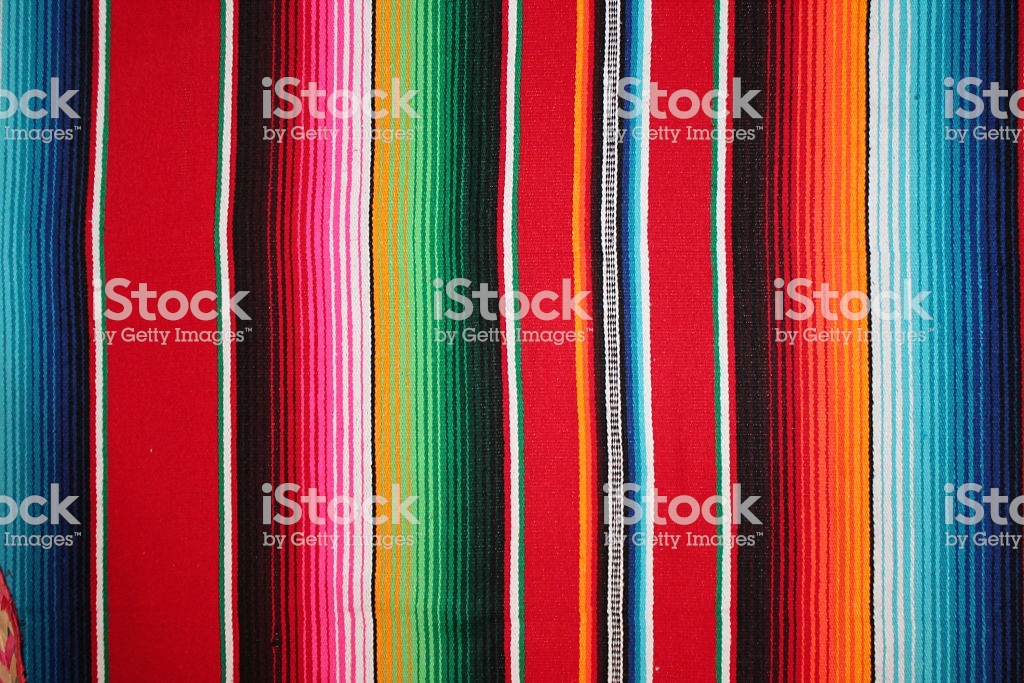 Mexico Poncho Striped Serape Background With Copy Space Stock