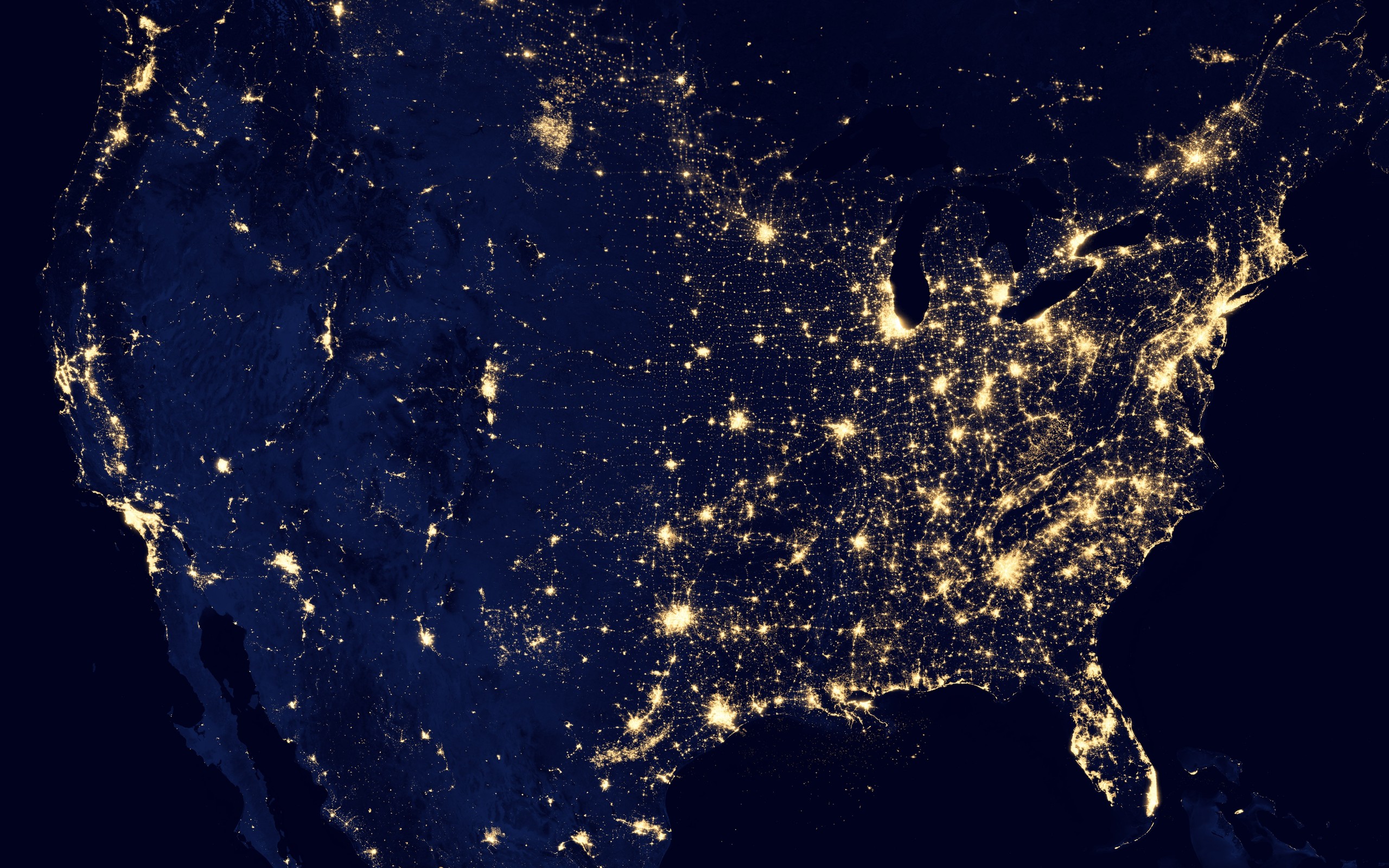 Map Usa United States Power Electricity Night Lights Space America
