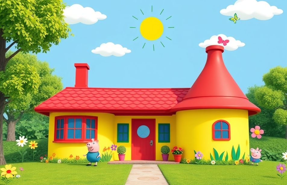 Peppa Pig House HD Wallpaper