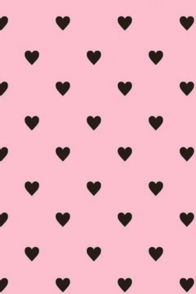 Black Cute Heart Pink Wallpaper