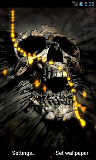 Demonic Skull Live Wallpaper Background Theme Showing An Evil Looking