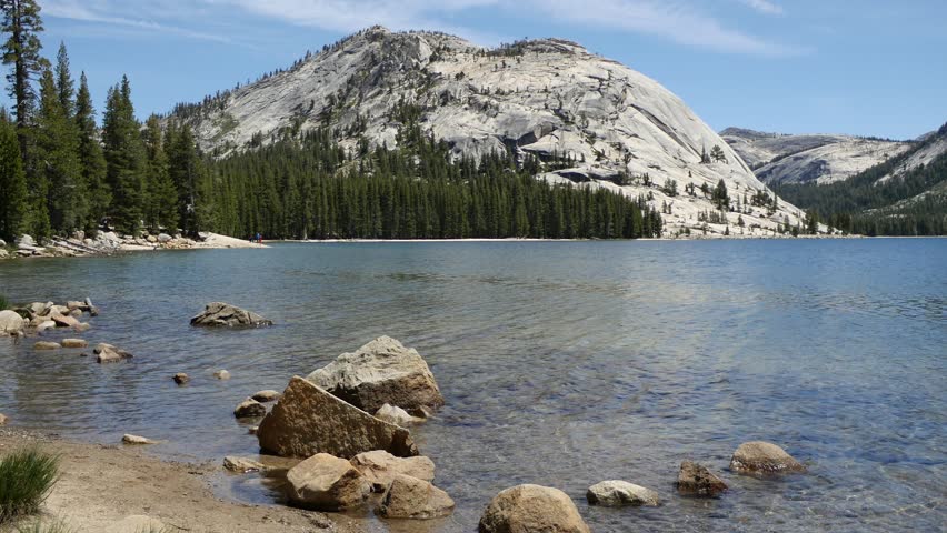 Ultra HD 4k Yosemite With Lake And Mountain Stock Footage Video
