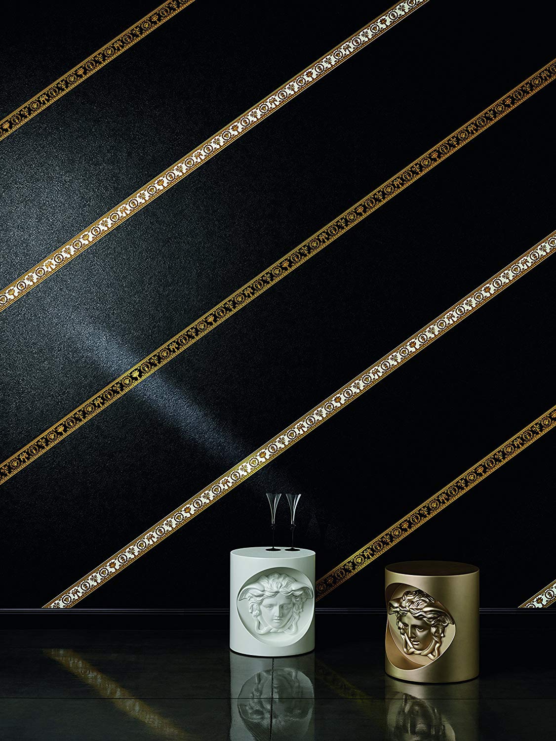 Versace Wallpaper Border Vanitas M X Yellow Metallic