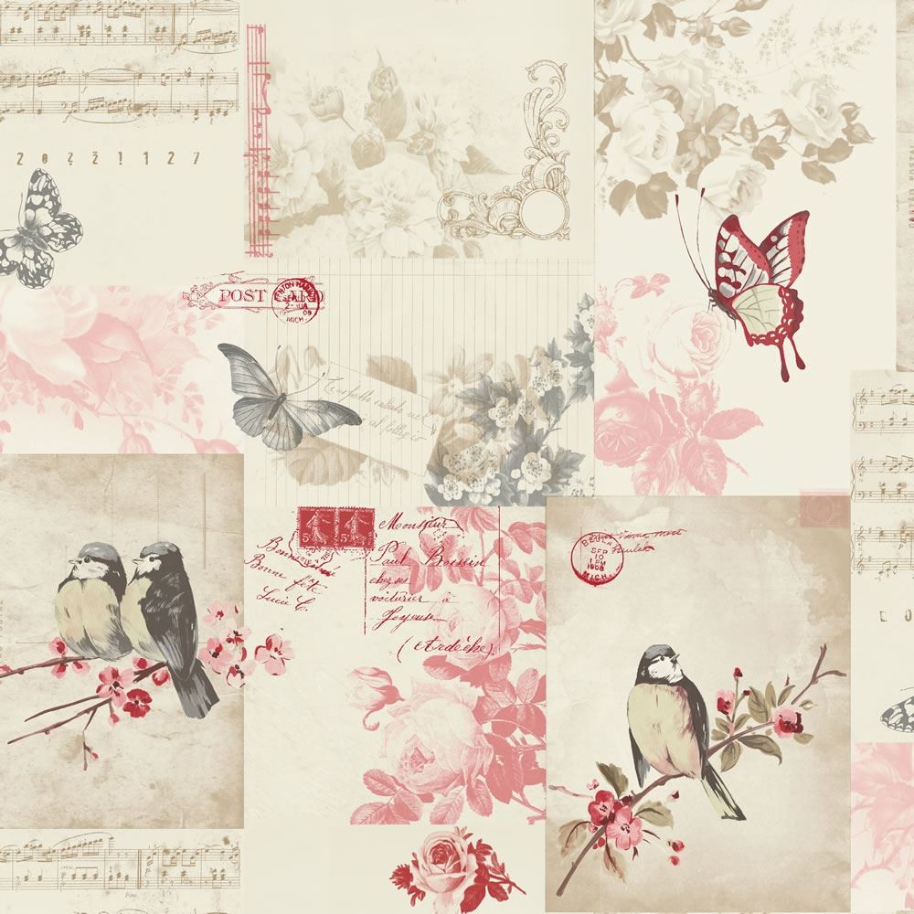Songbird Music Lyrics Rose Patchwork Holden Decor K2 Wallpaper Foto