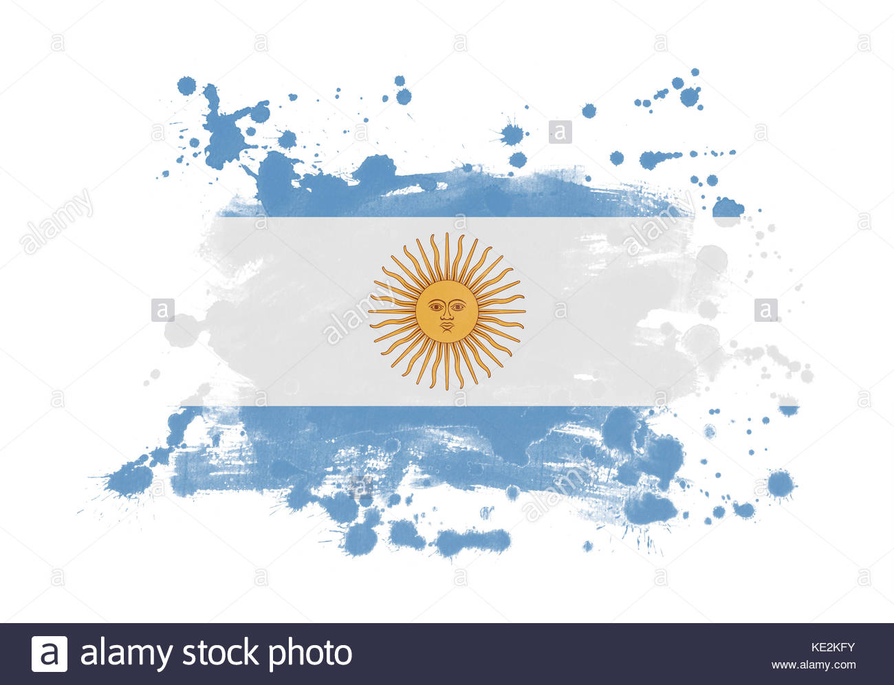 Argentina Flag Grunge Painted Background Stock Photo