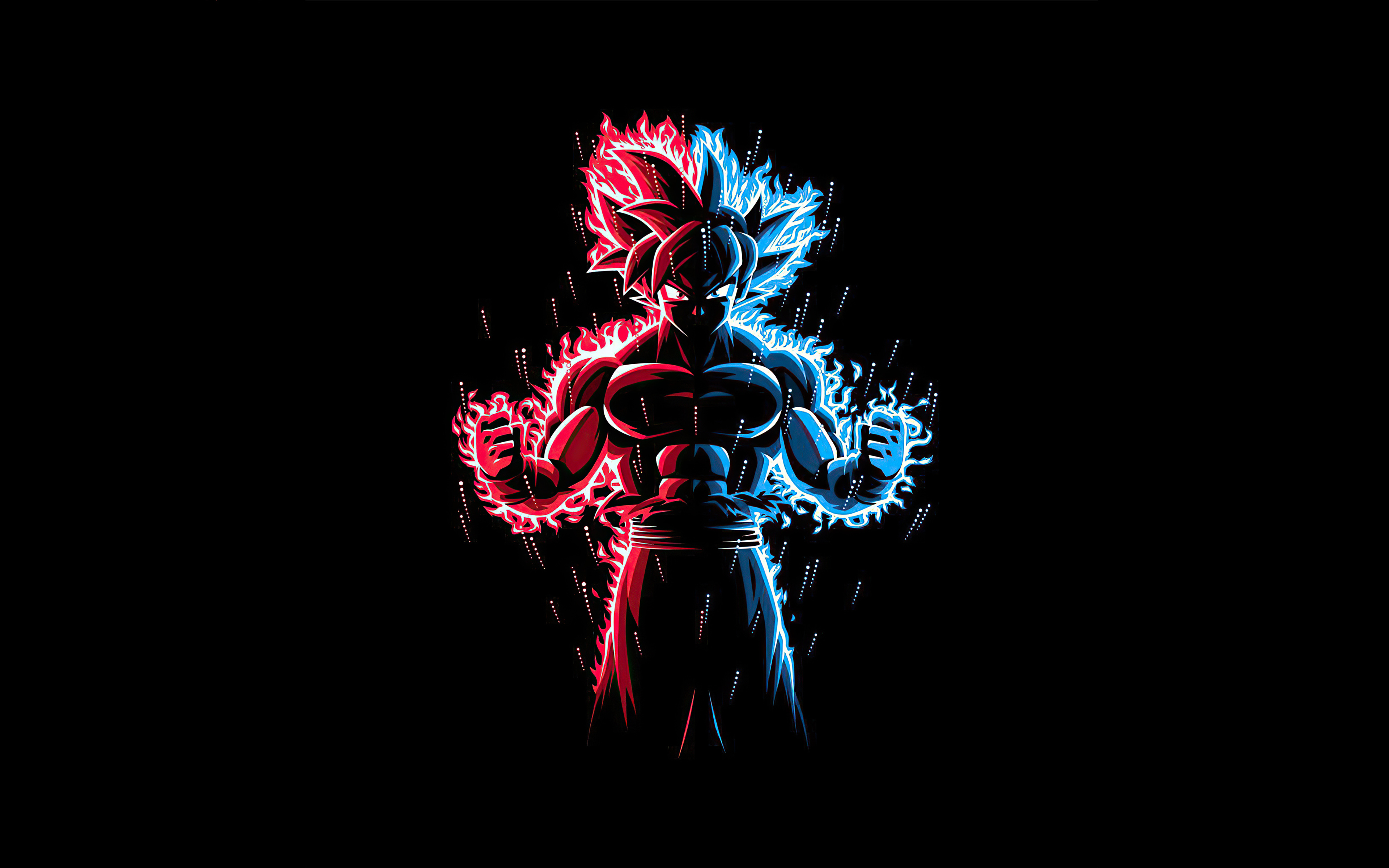 God Red Blue Goku Dragon Ball Z 4k HD Wallpaper Image Photos And